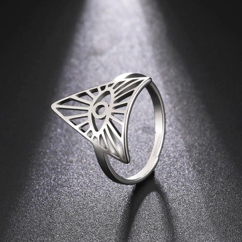 Eye Of God Rings Stainless Steel Open Adjustable Ring Jewelry