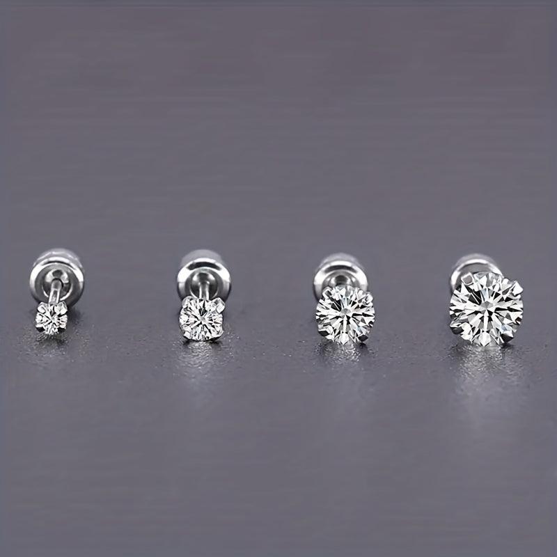 Men's Stainless Steel Zircon Earrings