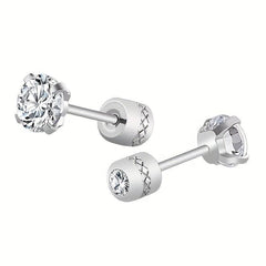 Men's Stainless Steel Zircon Earrings