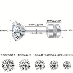 Men's Stainless Steel Zircon Earrings