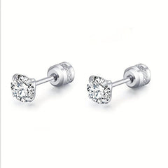 Men's Stainless Steel Zircon Earrings