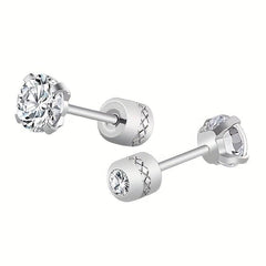 Men's Stainless Steel Zircon Earrings