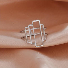 Men's Stainless Steel Geometric Ring Golden Jewelry