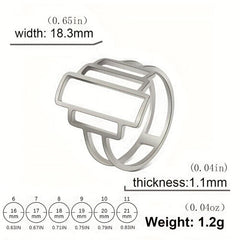 Men's Stainless Steel Geometric Ring Golden Jewelry