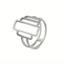 Men's Stainless Steel Geometric Ring Golden Jewelry