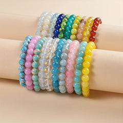 8mm Healing Stone Beaded Bracelet Boho Natural Crystal Stretch Bracelet