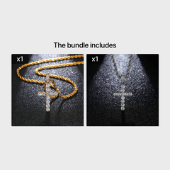 Hip Hop Men's Cross Diamond Pendant Necklace