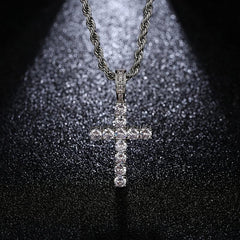 Hip Hop Men's Cross Diamond Pendant Necklace