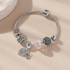 Copper Bracelet with Beaded Charms Jewelry Gift for Women