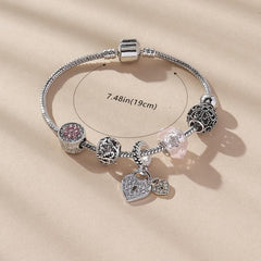 Copper Bracelet with Beaded Charms Jewelry Gift for Women