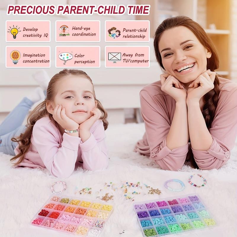 4800pcs Clay Beads 48 Colours Flat Round Polymer Heishi Spacer Beads