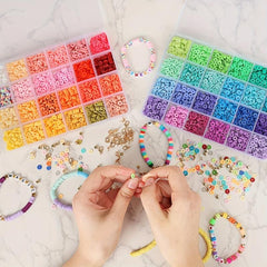 4800pcs Clay Beads 48 Colours Flat Round Polymer Heishi Spacer Beads