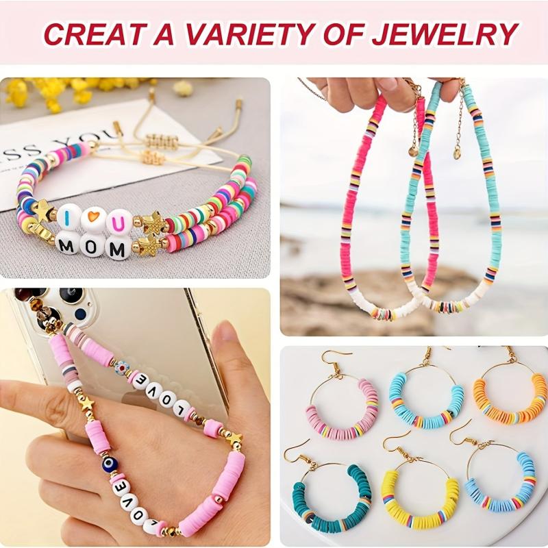 4800pcs Clay Beads 48 Colours Flat Round Polymer Heishi Spacer Beads