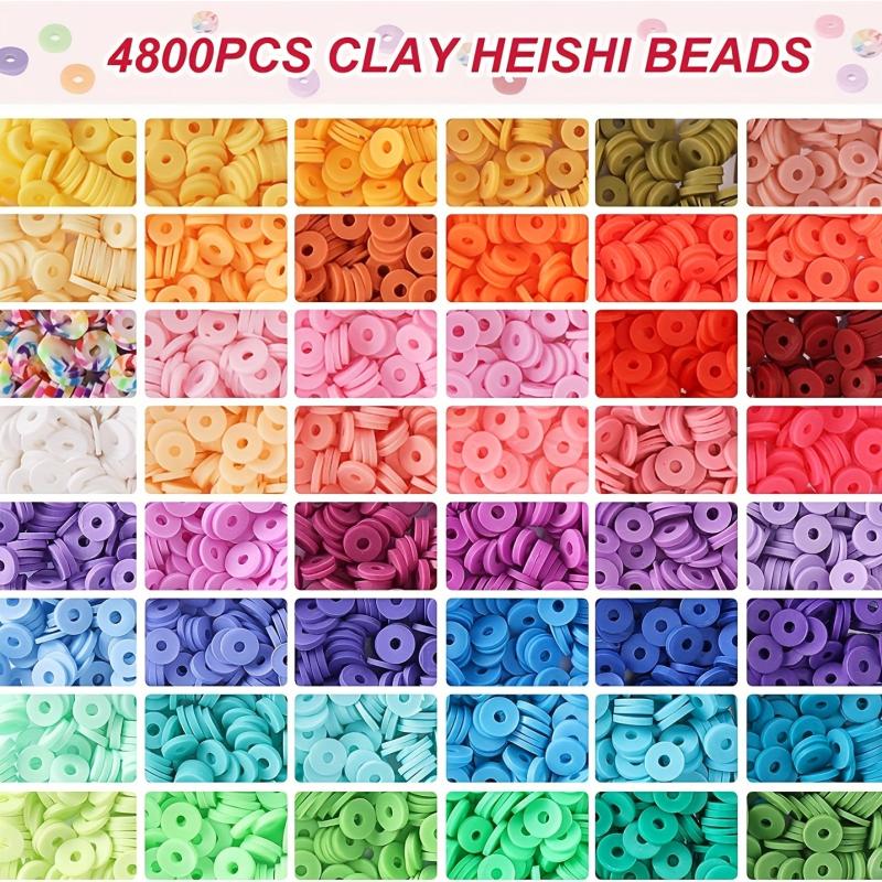 4800pcs Clay Beads 48 Colours Flat Round Polymer Heishi Spacer Beads