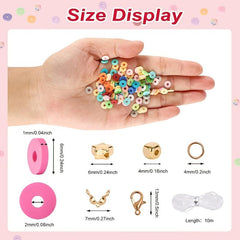 4800pcs Clay Beads 48 Colours Flat Round Polymer Heishi Spacer Beads