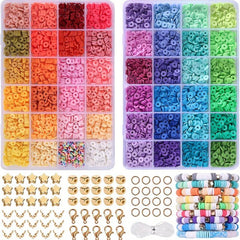 4800pcs Clay Beads 48 Colours Flat Round Polymer Heishi Spacer Beads