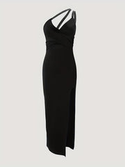 Split Thigh Bodycon Party Dress Sleeveless