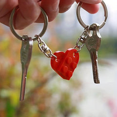 Love Heart Building Block Keychains For Couples - 20 Colors