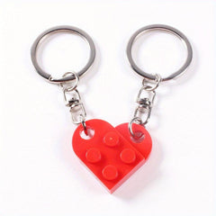Love Heart Building Block Keychains For Couples - 20 Colors