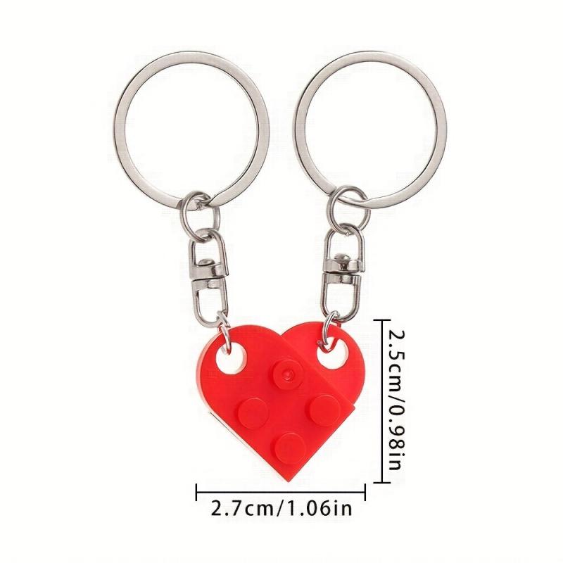 Love Heart Building Block Keychains For Couples - 20 Colors