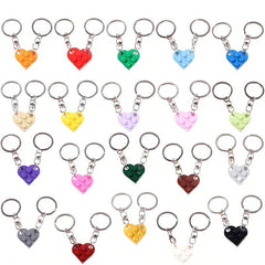 Love Heart Building Block Keychains For Couples - 20 Colors