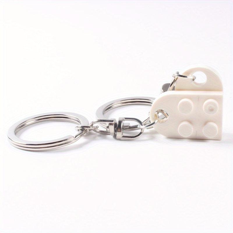 Love Heart Building Block Keychains For Couples - 20 Colors