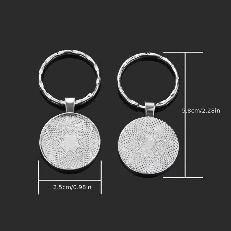 Zodiac Series Pattern Keychain Pendant Vintage Lucky Blessing Key Ring