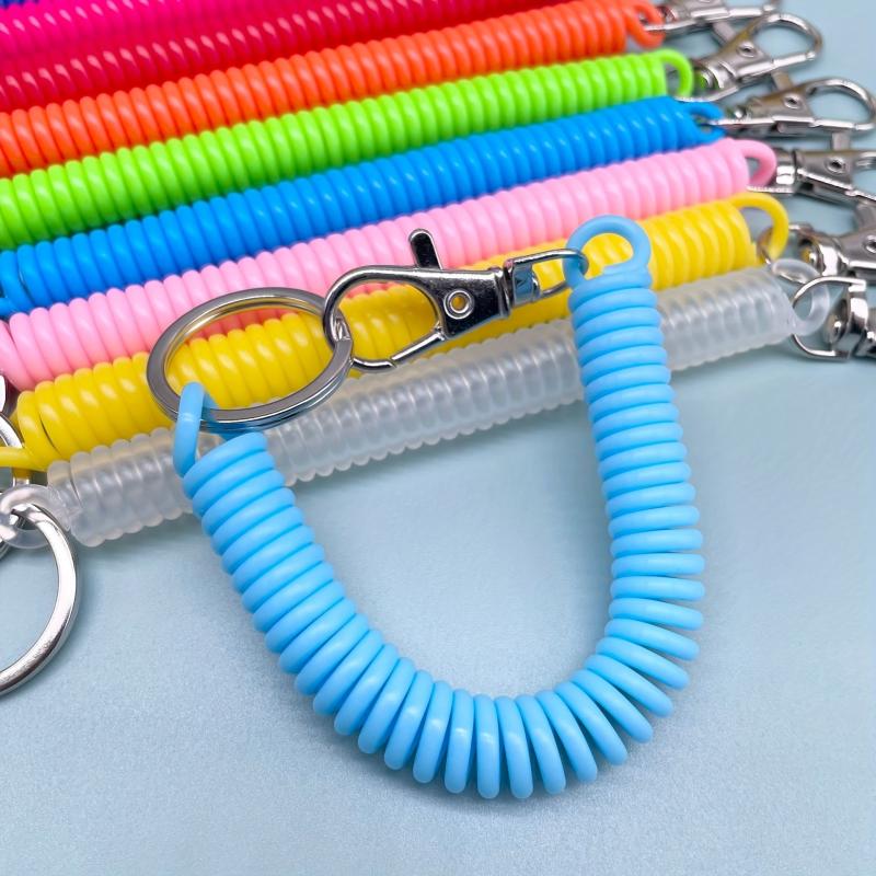 1 PCS Plastic Spring Rope Key Chain Retractable Keychain Anti drop Rope