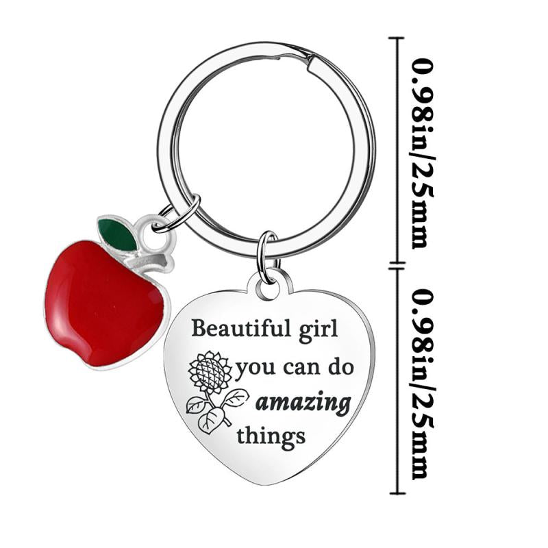 Inspirational Metal Keychain Gift Key Ring Purse Bag Charm Graduation Teacher
