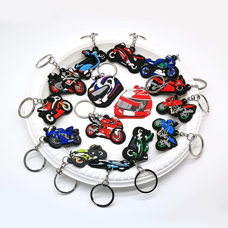 Cartoon Motorcycle Keychain PVC Key Holder Keychain