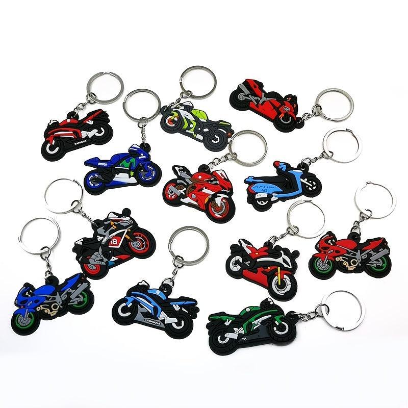 Cartoon Motorcycle Keychain PVC Key Holder Keychain