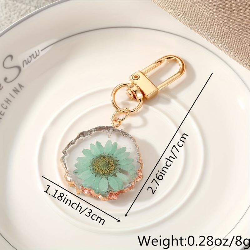 Dried Flower Keychain Purse Bag Backpack Car Key Charm Women Gift