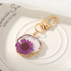 Dried Flower Keychain Purse Bag Backpack Car Key Charm Women Gift