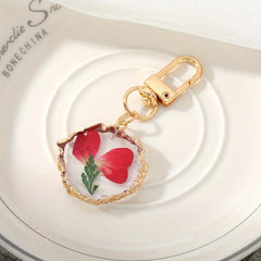 Dried Flower Keychain Purse Bag Backpack Car Key Charm Women Gift