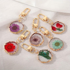 Dried Flower Keychain Purse Bag Backpack Car Key Charm Women Gift