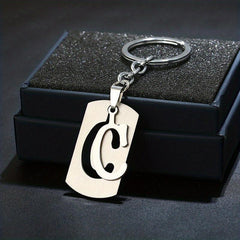 26 English Letters Keychain Stainless Steel Keychain Jewelry