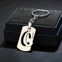 26 English Letters Keychain Stainless Steel Keychain Jewelry