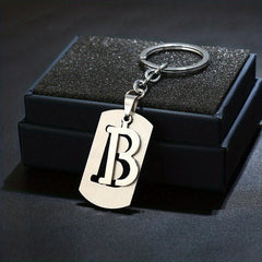 26 English Letters Keychain Stainless Steel Keychain Jewelry