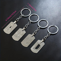 26 English Letters Keychain Stainless Steel Keychain Jewelry