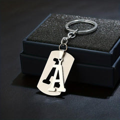 26 English Letters Keychain Stainless Steel Keychain Jewelry