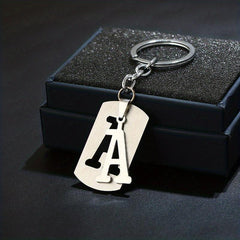 26 English Letters Keychain Stainless Steel Keychain Jewelry