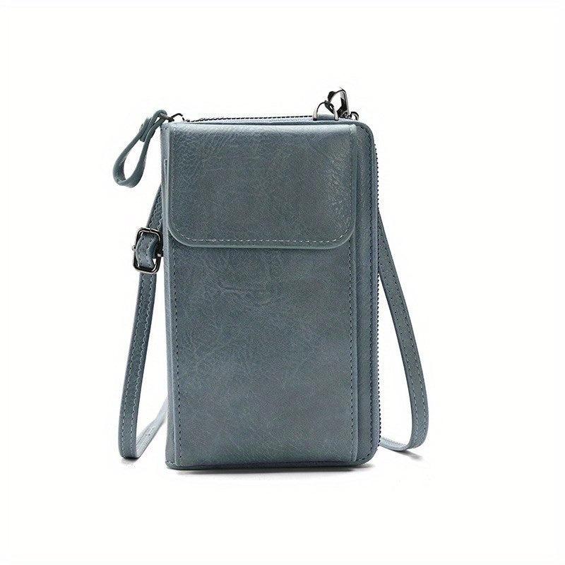 Vertical Wallet Zipper Closure Crossbody Bag