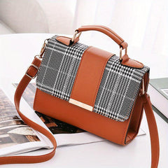 Plaid Pattern Handbags Crossbody Bag Top Handle Purses For Everyday