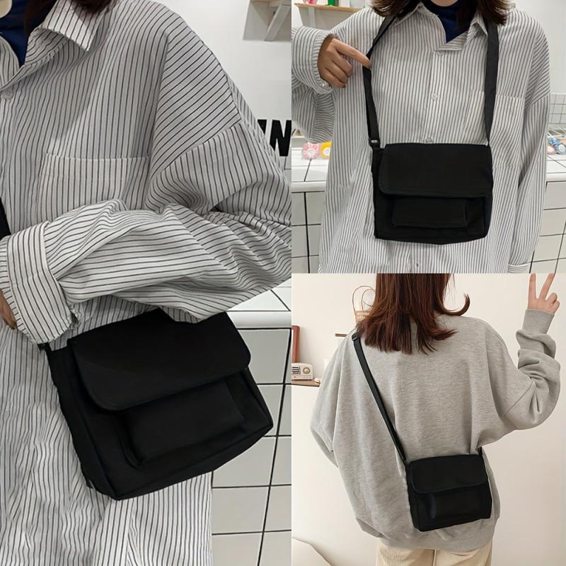 Canvas Shoulder Bag Crossbody School Bag