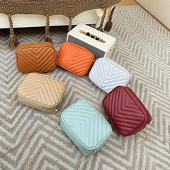 Women's Minimalist Square Shoulder Bag Quilted Detail for Work