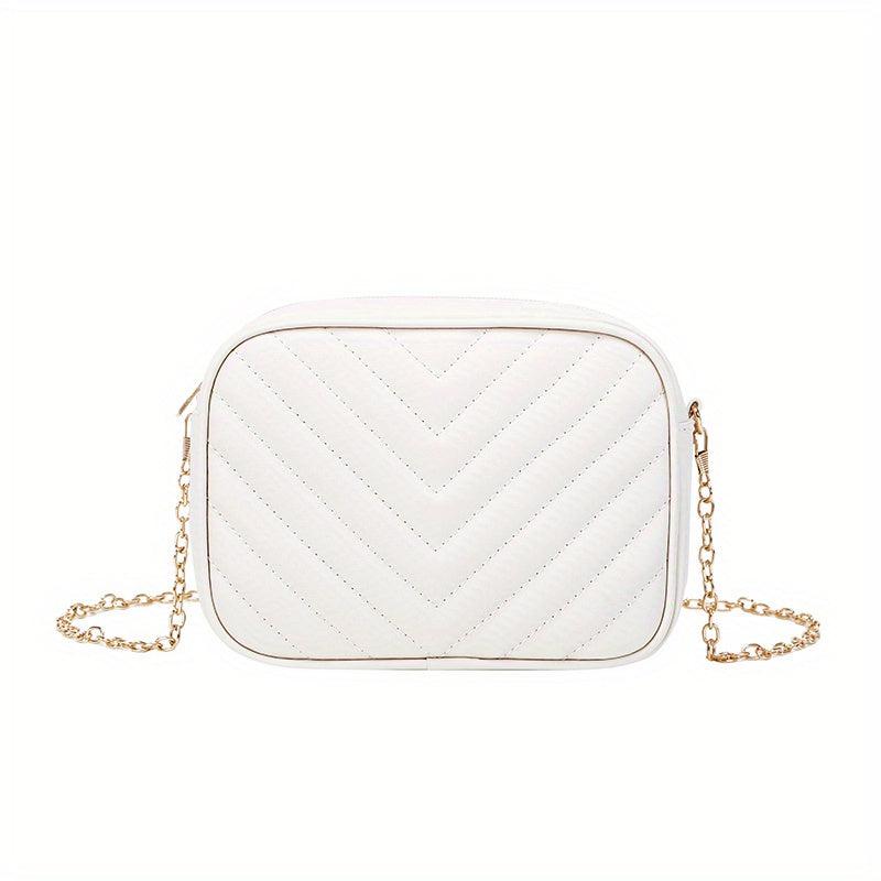 Women's Minimalist Square Shoulder Bag Quilted Detail for Work