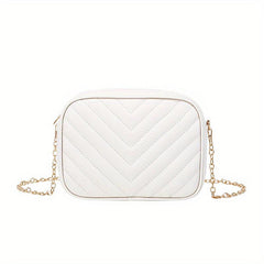Women's Minimalist Square Shoulder Bag Quilted Detail for Work
