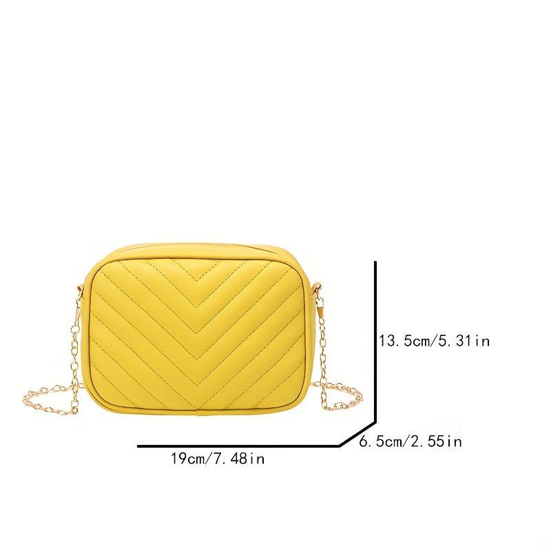 Women's Minimalist Square Shoulder Bag Quilted Detail for Work