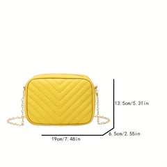 Women's Minimalist Square Shoulder Bag Quilted Detail for Work