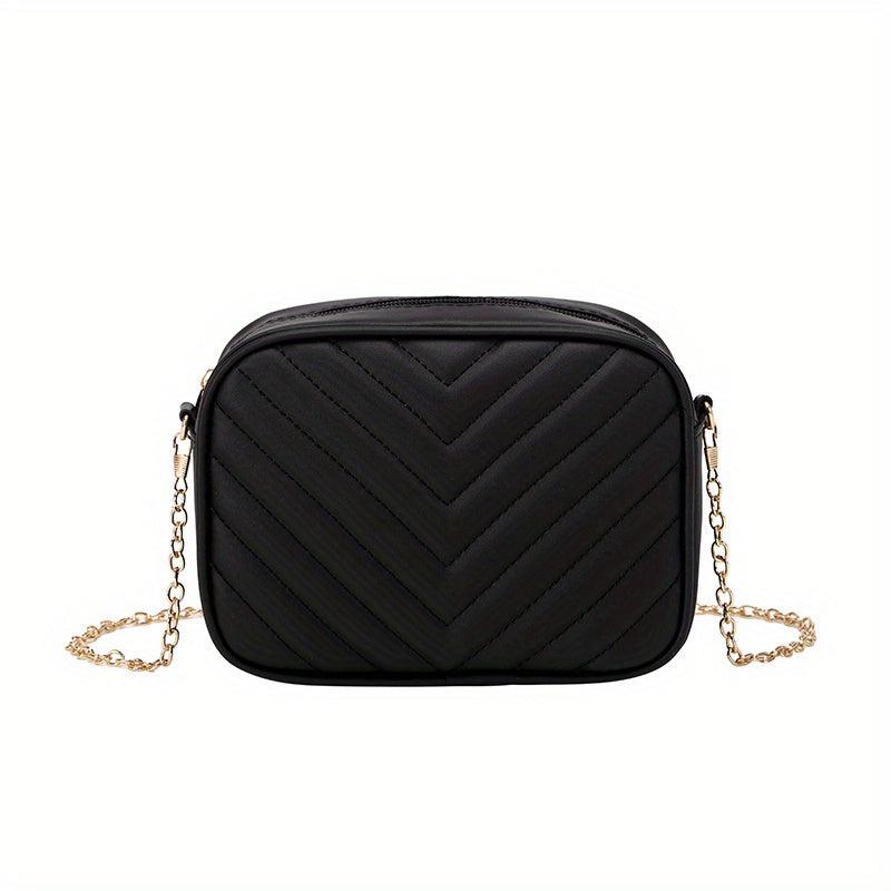 Women's Minimalist Square Shoulder Bag Quilted Detail for Work